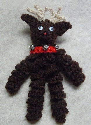 reindeer ornament; Christmas crochet pattern